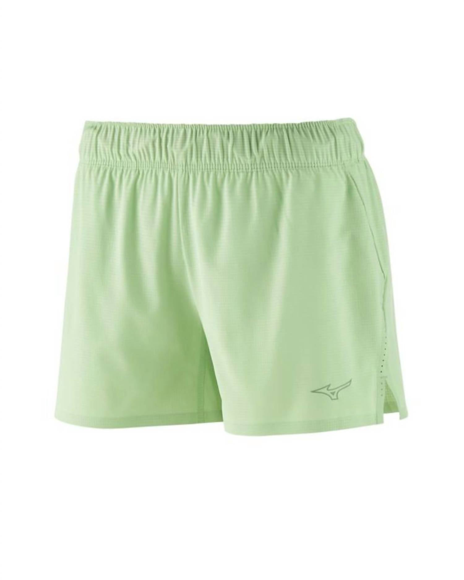 MIZUNO Women's Performance 4" Short in pastel green - women's shorts