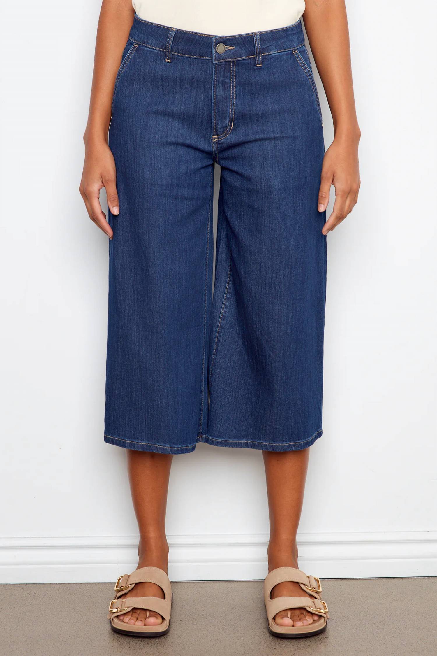 Charlie B - Cropped Denim Palazzo Jean