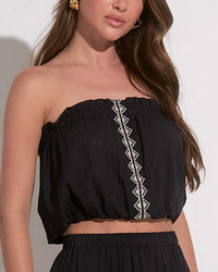 Elan - Croatia Strapless Embroidered Top