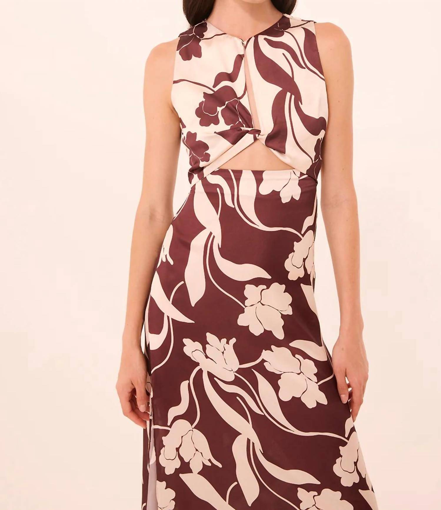 Misa Los Angeles Louanne Maxi Dress in chocolate flora - women's dress - view 4