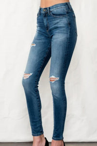 sneak peek Women's Mid Rise Skinny Jean in blue - women's jeans - alternate view