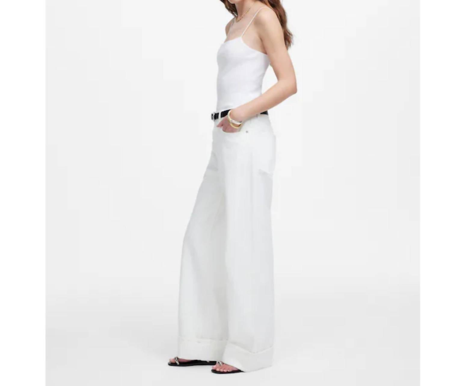 Madewell Women's Low-slung Baggy Jeans in tile white - women's jeans - view 4