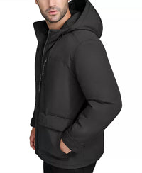 COLE HAAN Down Puffer Insulated Hooded Full Zip Jacket in black - men's jacket - alternate view