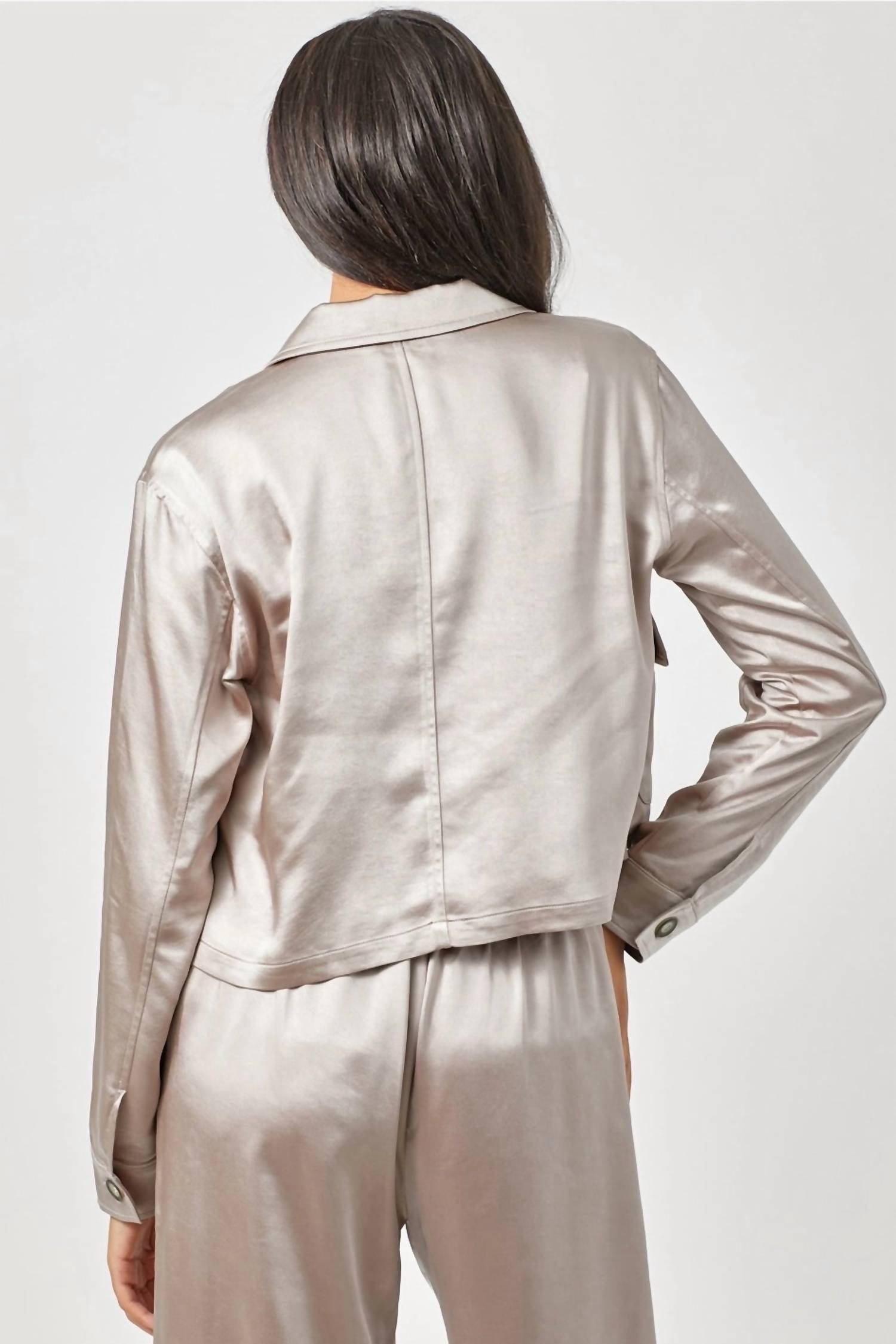 Mystree - Satin Cropped Jacket