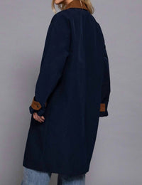 Active Basic - Long Sleeve Contrast Collar Button Down Trench Coat