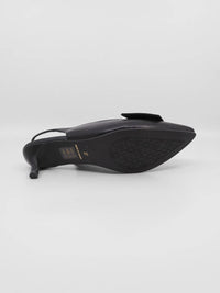 All Black - Women's Flatbow Kitten Slingback Heel