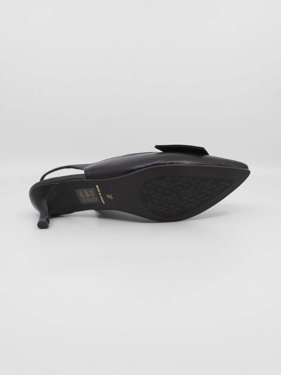 All Black - Women's Flatbow Kitten Slingback Heel