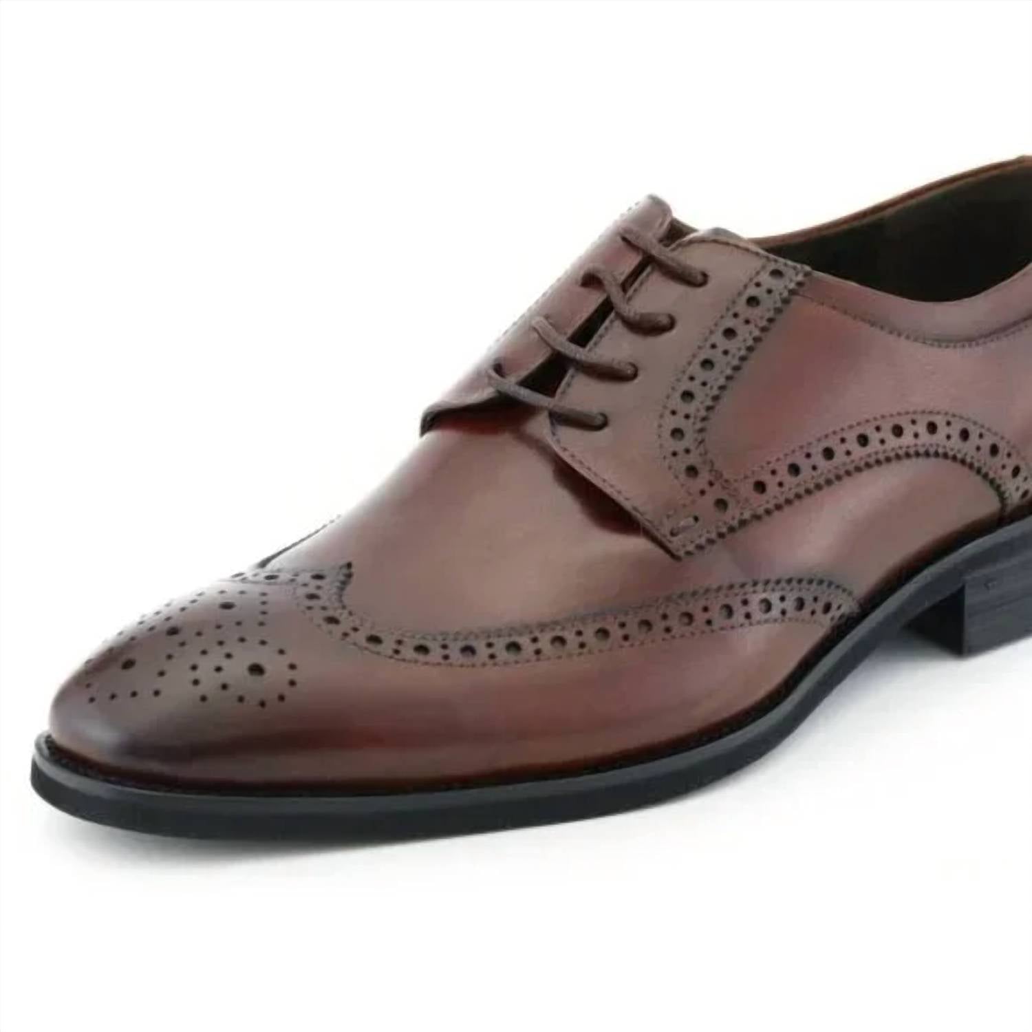 Asher Green - Men's Genuine Calf Leather Wingtip Dress Shoes