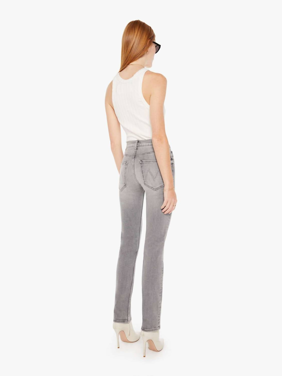Mother THE MID RISE RIDER SKIMP JEAN in barely there - women's jeans - alternate view