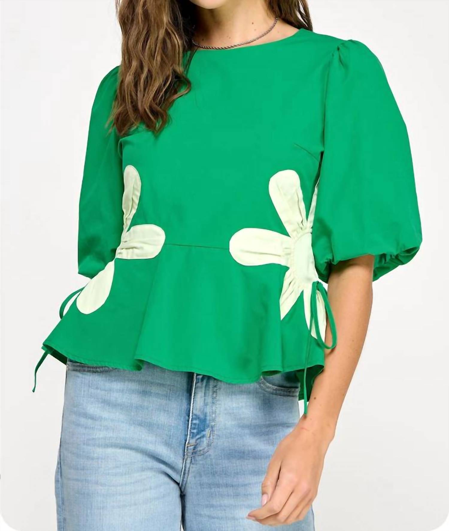 Strut & Bolt - Flower Color Block Poplin Top