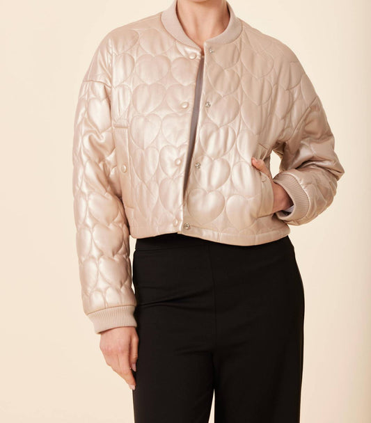 Dolce Cabo - Faux Leather Heart Quilted Jacket
