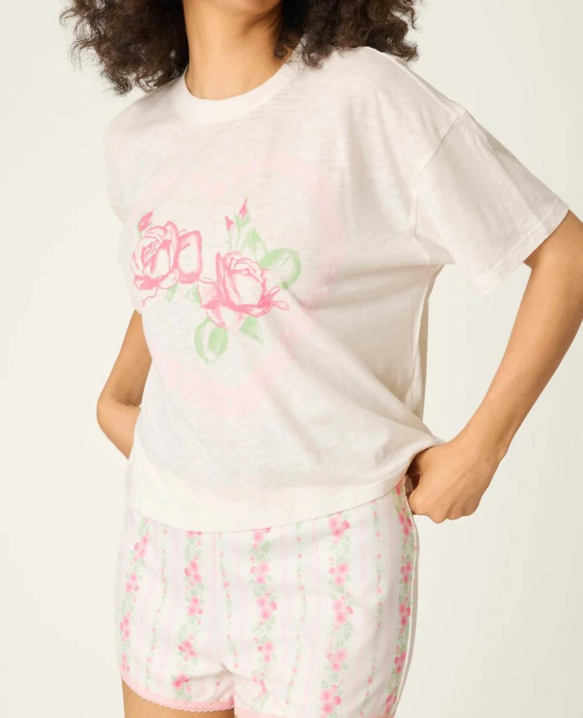 Pj Salvage - Roses Are Pink Heart Bloom Graphic T-Shirt