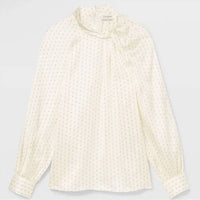 Club Monaco - Printed Mock Neck Silk Blouse