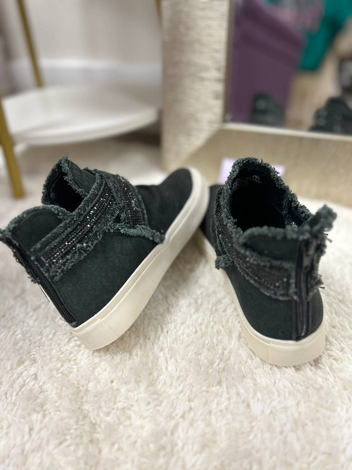 Very G - Women's Flora Distressed Rhinestone High Top Shoes
