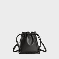 Lemiz - Women's Mini Bowie Drawstring Crossbody Leather Bag