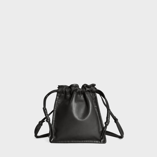Lemiz - Women's Mini Bowie Drawstring Crossbody Leather Bag