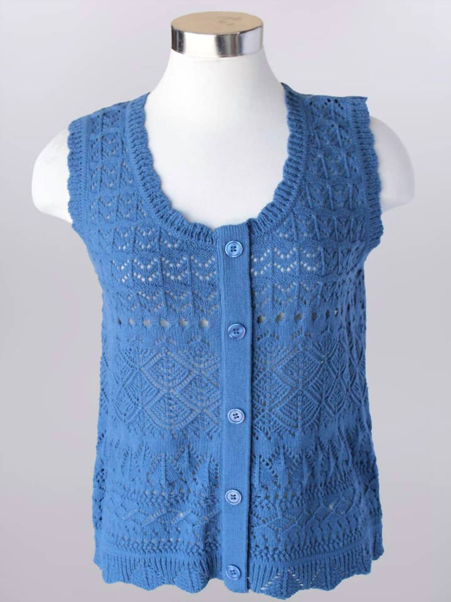 Keren Hart - Women's Knitted Button Down Tank Top