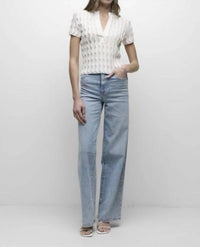 Simkhai - Mallorie Scalloped Knit Polo Shirt