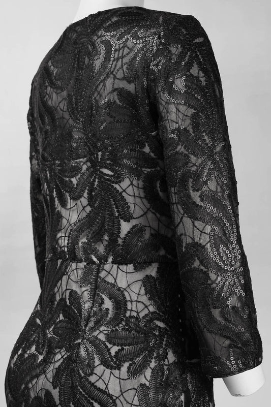 Sue Wong - Sequined Mesh Short Dress