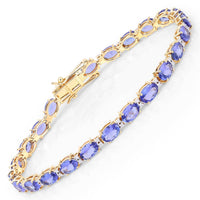Diana M Jewels Women's Oval Natural Tanzanite Bracelet (10.87 Ct) - Luxe in 14k yellow gold - women's jewelry
