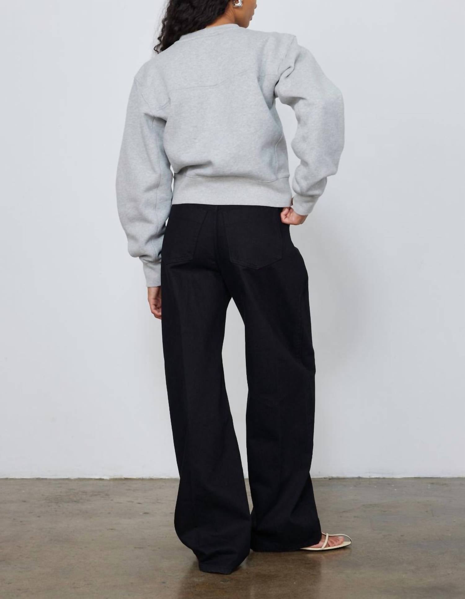 Ruadh Jura Crewneck Sweatshirt in heather grey - women's top - alternate view
