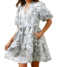 Sugarlips - Christina Jacquard Jacey Babydoll Mini Dress