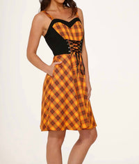 Orchid Bloom - Plaid Swing Dress
