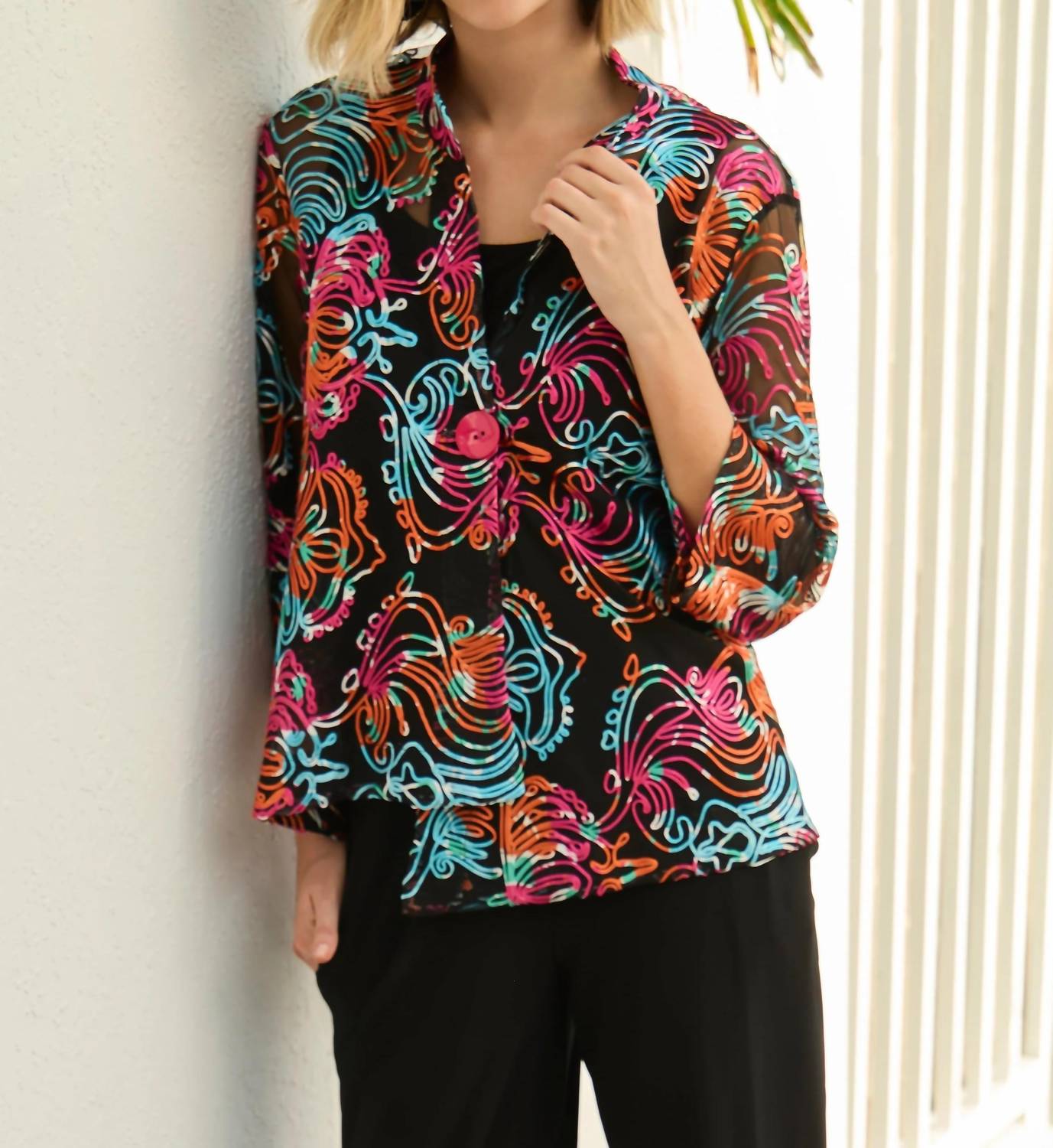 Frank Lyman - Abstract Lightweight Mesh Jacket