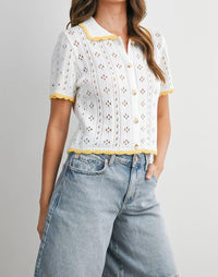 Buttermelon - Ada Pointelle Knit Top