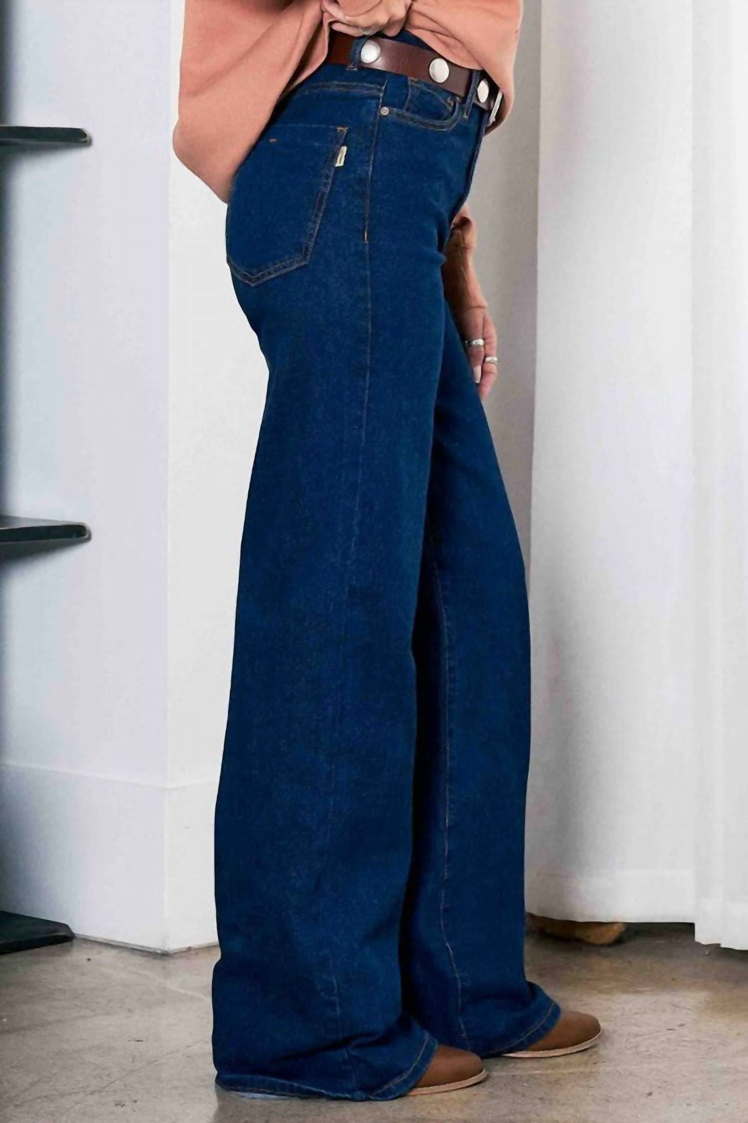 Vibrant M.I.U High-rise Essential Wide Leg Jeans in blue - women's pants - alternate view