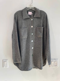 Brodie Cashmere Women's Luxe Imogen Jacket Sweater in grey - women's shirt