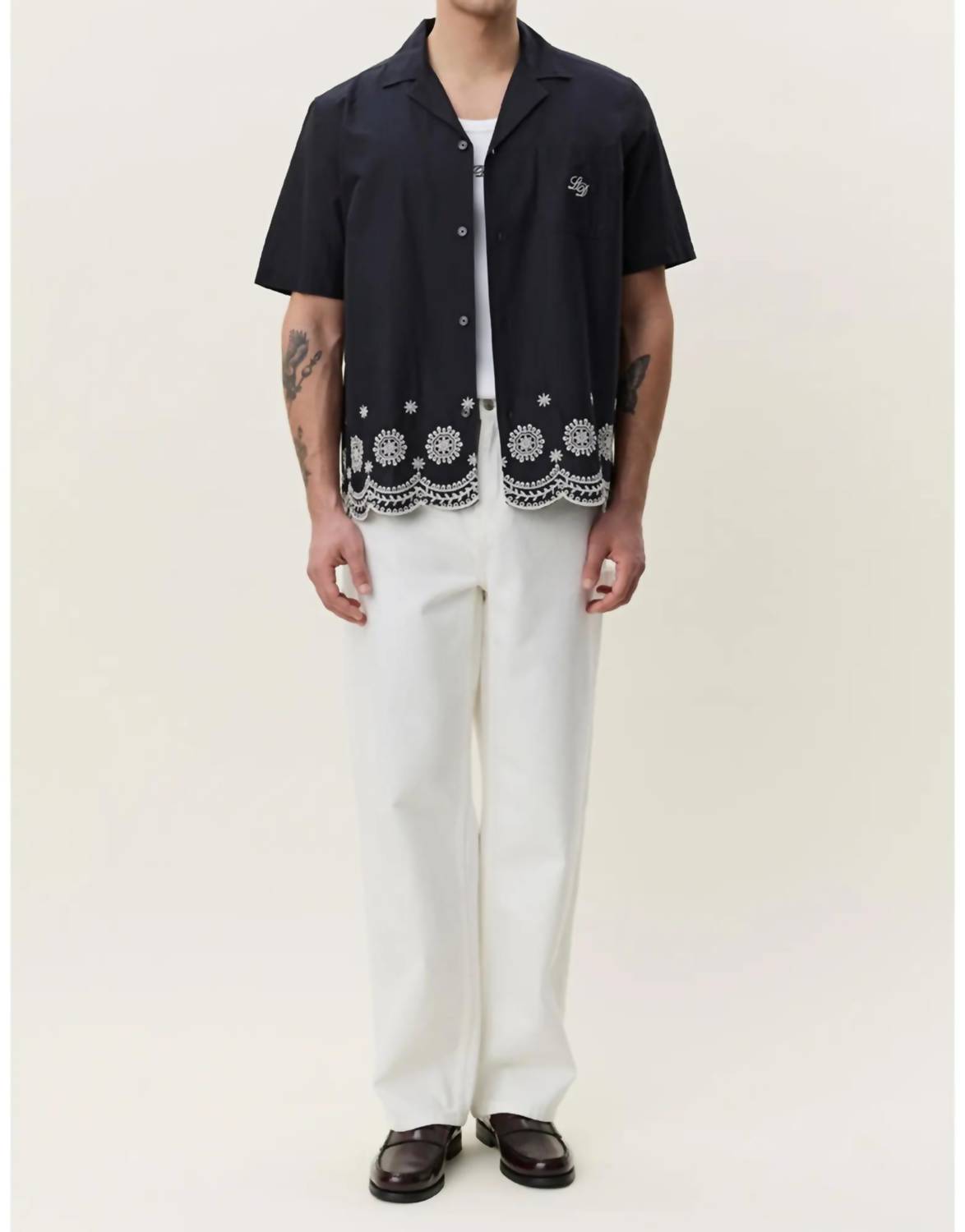 Les Deux - Border Embroidery Shirt