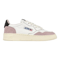 AUTRY Women's Medalist Low Sneakers in white powder pink and black - women's sneaker - detail view