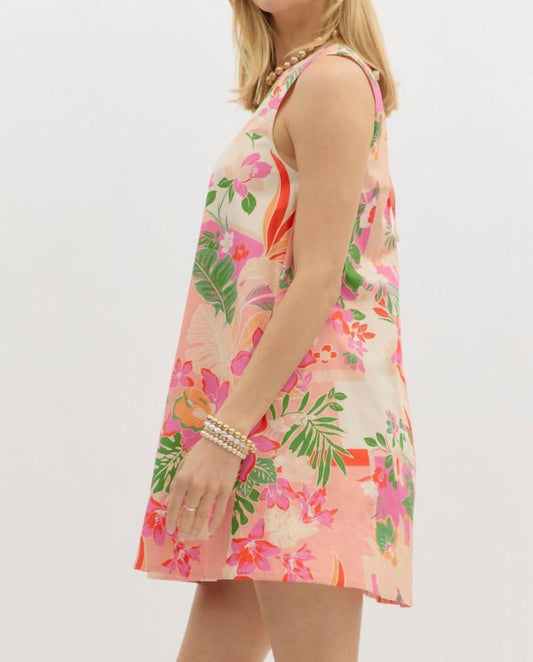 Entro - Tropical Halter Mini Dress