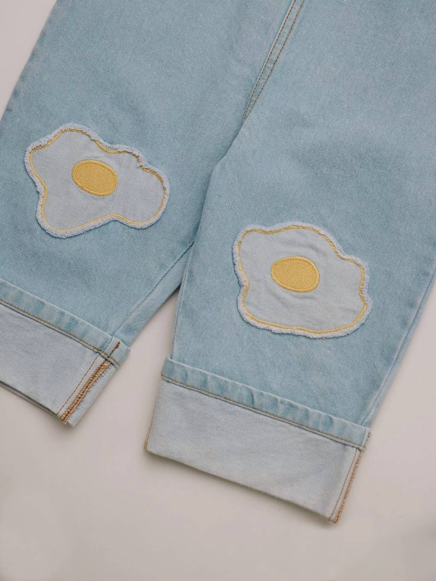 Claude & Co - Kid's Blythe Egg Patch Denim Dungaree