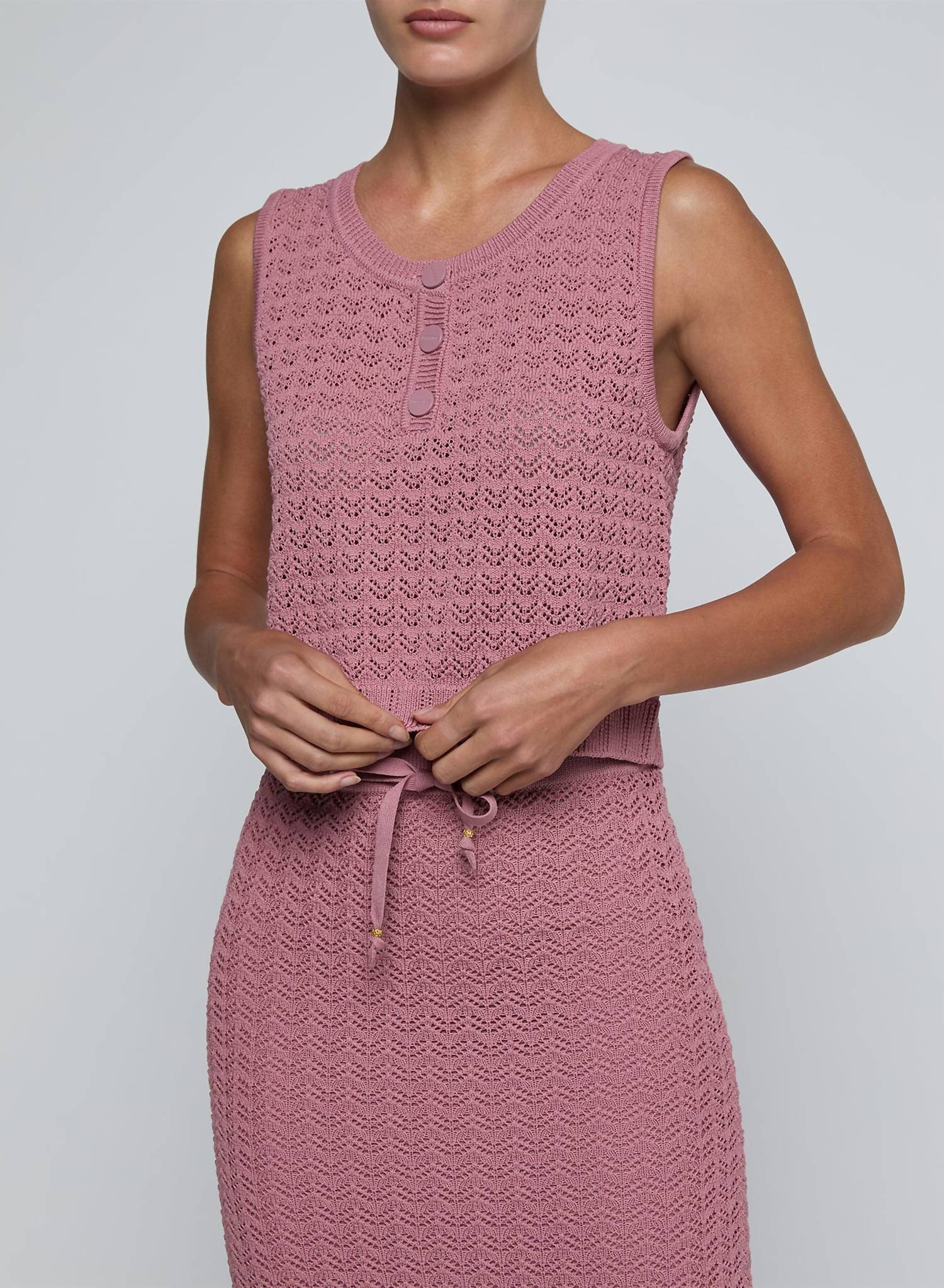 L'Agence - Carven Pointelle Knit Tank Top