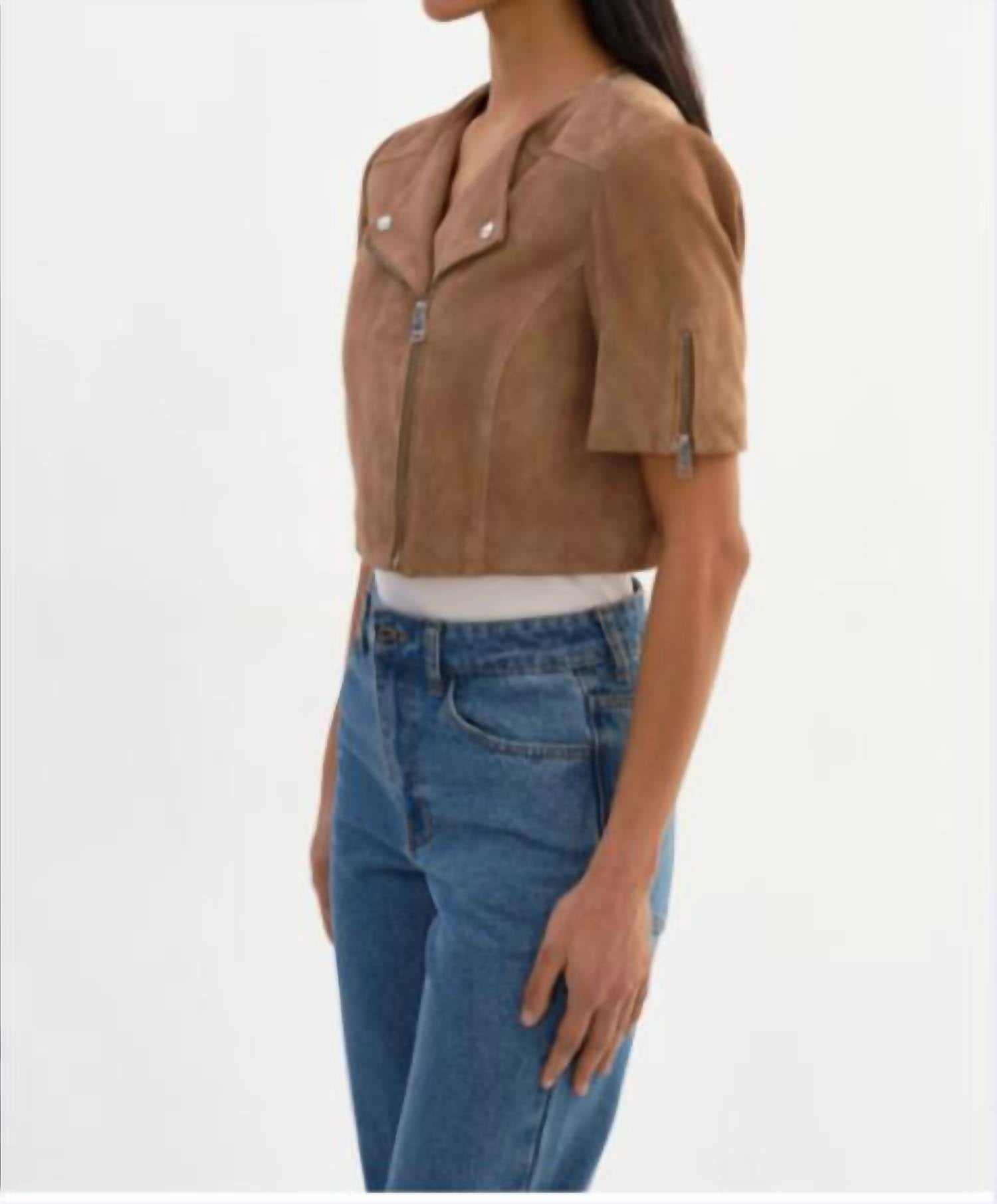 Lamarque - Kirsi Suede Short Sleeve Cropped Jacket