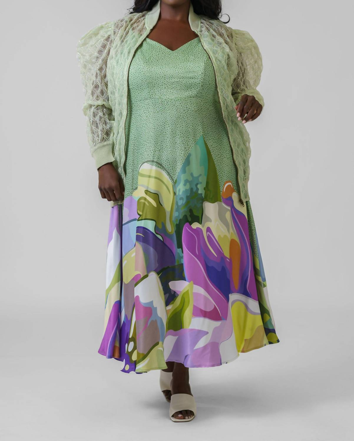 -Bl^Nk- - Aemee Floral Sleeveless Dress - Plus