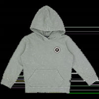 TINY WHALES Kid's Rad Power Hoodie Top in mineral granite - kids' shirt - detail view