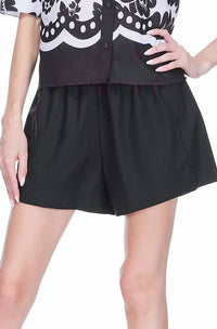 Joy Joy Slit Pocket Pull-on Short in black - women's shorts - detail view