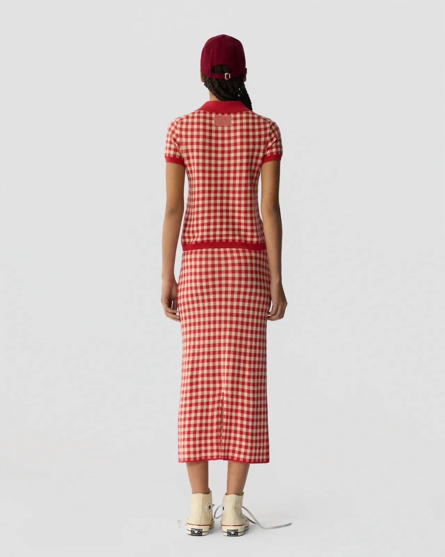 Guest In Residence - Gingham Shrunken Polo Shirt