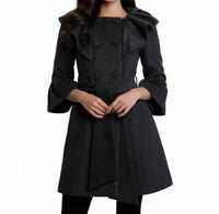 Ryu - Pintuck Detailed Double Button With Waist Tie Coat
