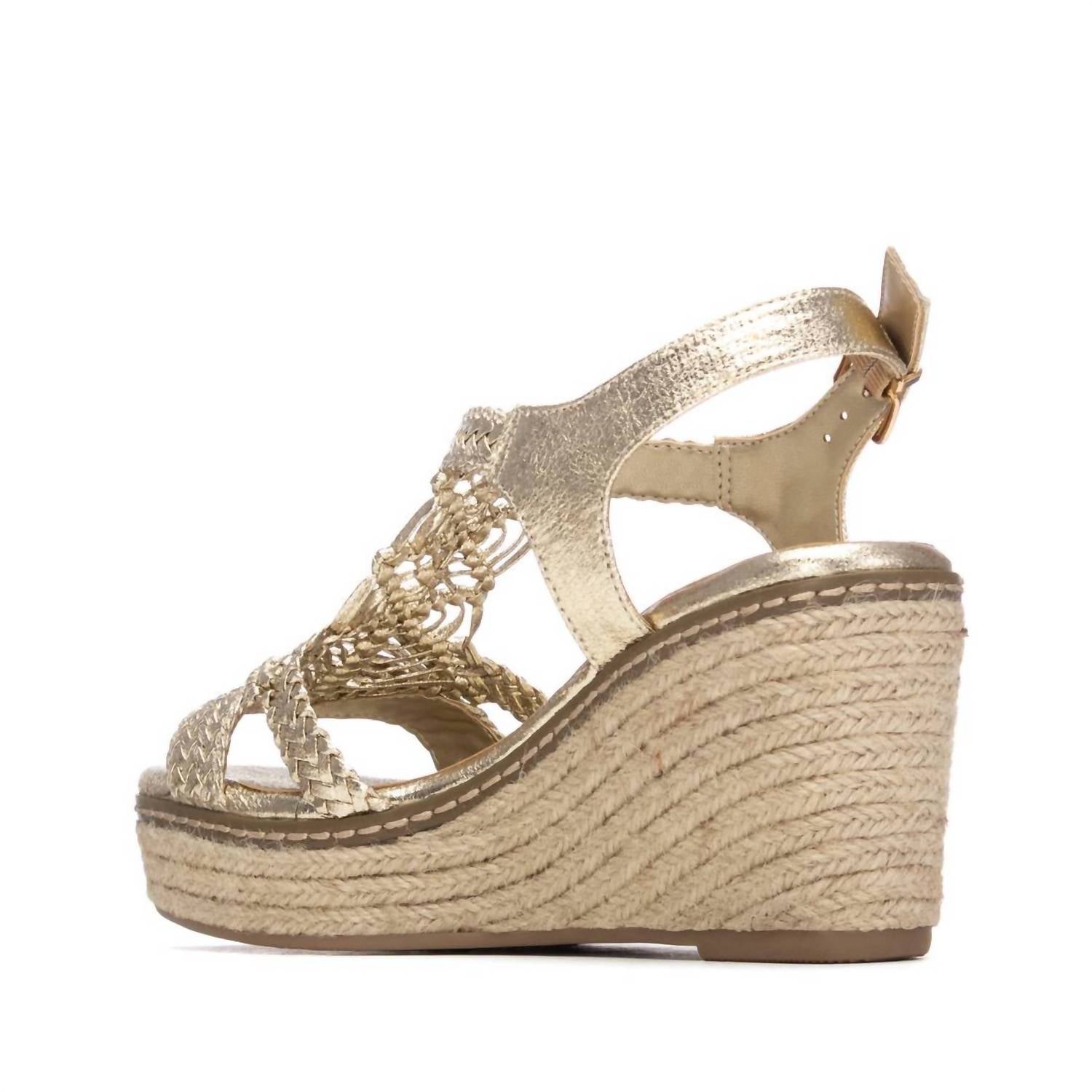 Xti Women's Open Toe Sandals in gold 1 - women's sandal - detail view