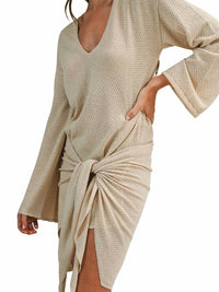 Mable - In Theory Knit Front Tie Mini Dress