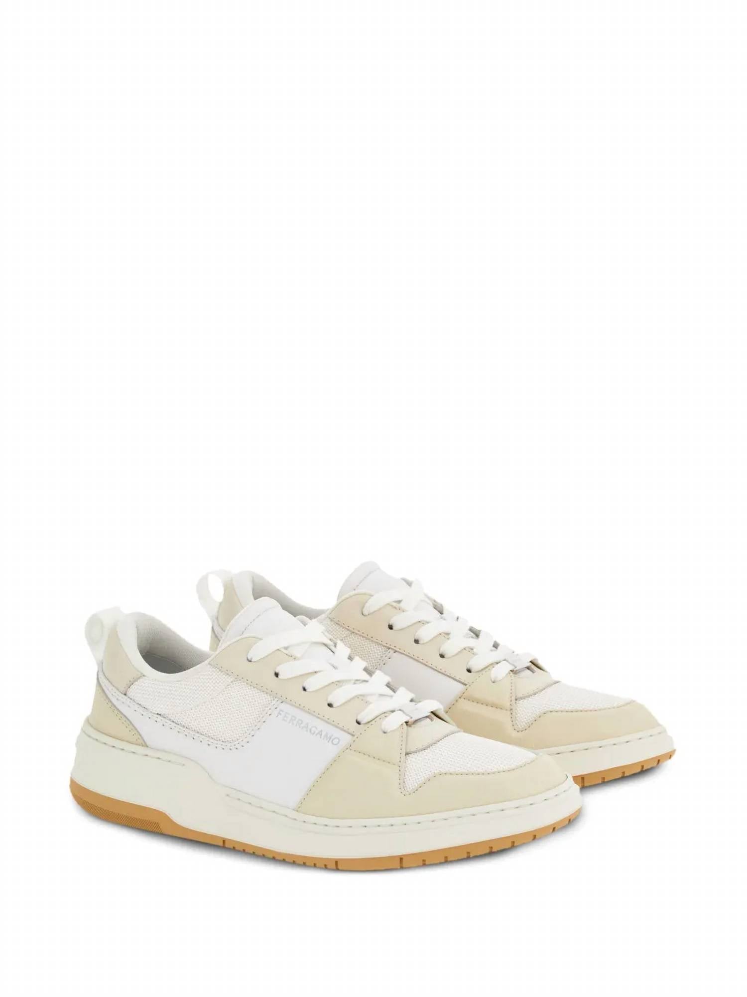 Salvatore Ferragamo - Men's Leather Sneakers With Stitched Details