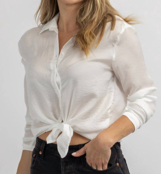 WOVEN SILKY BUTTON DOWN