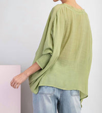 Ee:Some - Dolman With Smocked Cuffs Top