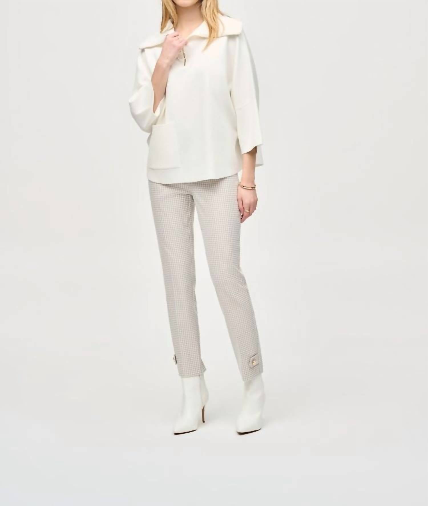 Joseph Ribkoff - Houndstooth Jacquard Slim Fit Pants