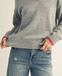 Jodifl - Drop Shoulder V-neck Sweater