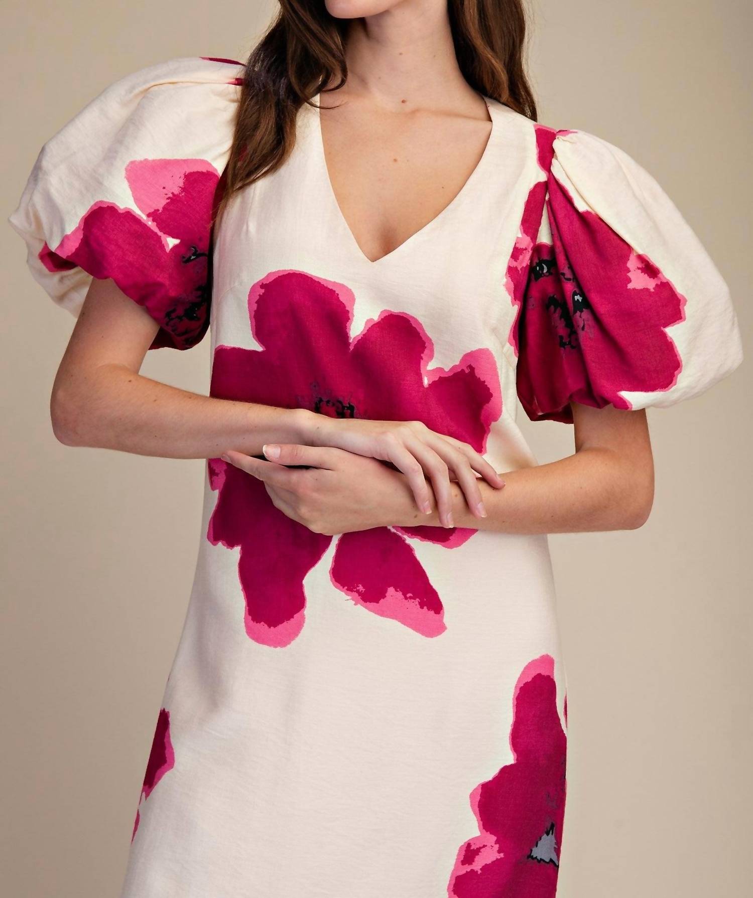 Glam - Painted Flower Maxi Dress